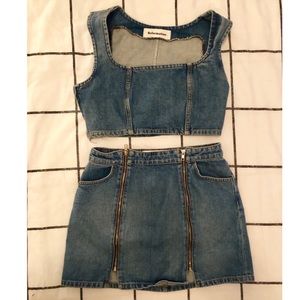REFORMATION JEANNIE DENIM SET SIZE 6